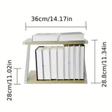 NNETM Beige Desk Study Table Storage Cabinet - Vertical Desktop Shelf & Rack