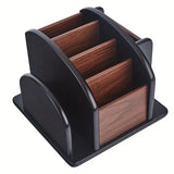 NNETM Elegant Wooden Desktop Organizer - Stylish Storage Solution for Office Essentials