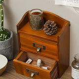 NNETM Vintage Solid Wood Drawer Cabinet with Metal Hanging Buckle