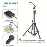 NNETM Black Matte Portable Outdoor Camping Lamp with USB Charging