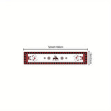 NNETM Seasonal Winter Holiday Table Runner - Red and Black Buffalo Check Plaid with Santa Claus & Snowflake Patterns