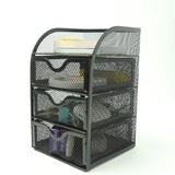 NNETM 4 Tier Mesh Desk Organizer with 3 Drawers - Efficient Desk Organization