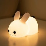 NNETM LED Cute Bunny Night Light - Rechargeable Color Changing Lamp for a Glowing Rabbit Experience- Colorful With Remote