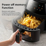 NNETM 6L Large Capacity Visual Air Fryer with Color Touch Screen - Gray-Black