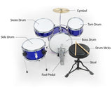 NNEDPE Children's 4pc Drum Kit - Blue