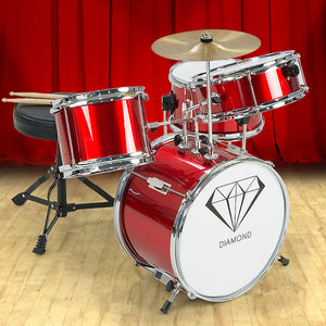 NNEDPE Children's 4pc Drum Kit - Red