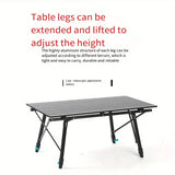 NNETM Adjustable Height Outdoor Aluminum Alloy Folding Table