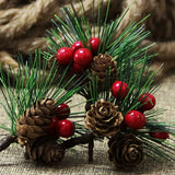 NNETM Set of 10 Artificial Christmas Picks - Festive Red Berry Holly Branches for Tree Decor