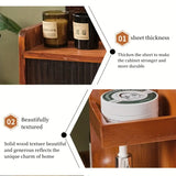 NNETM 360° Rotating Wooden Cosmetic Storage Shelves - Brown Vanity Shelf