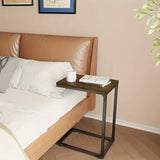 NNETM Contemporary C-Shaped Side Table in Rural Brown - Versatile and Stylish