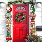 NNETM Merry Christmas Door Hanging Banner Set - 10-Piece Festive Home Décor Couplets