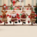 NNETM 4PCS Christmas Tree Accessories: Dancing Old Man, Snowman, Deer, Bear Cloth Puppets