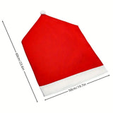 NNETM 4Pcs Christmas Chair Covers - Santa Claus Red Hat Snowflake Chair Xmas Cap