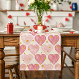 NNETM Golden Love Linen Table Runner