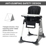 NNECW Highchair for Babies and Toddlers with Multiple Adjustable Backrest-Black