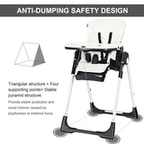 NNECW Highchair for Babies and Toddlers with Multiple Adjustable Backrest-White