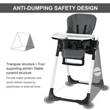 NNECW Highchair for Babies and Toddlers with Multiple Adjustable Backrest-Gray