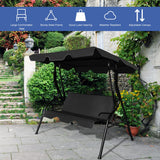 NNECW 3 Seat Outdoor Patio Swing Chair with Adjustable Canopy for Backyard/Balcony