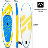 NNECW Lightweight 15 cm Thick Stand Up Paddle with Adjustable Paddle for All Skill Levels