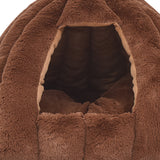 NNEIDS Pet Bed Comfy Kennel Cave Cat Dog Beds Bedding Castle Igloo Nest Brown M