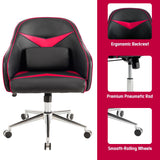 NNECW Adjustable Swivel Office Armchair with Massaging Cushion for Office Red