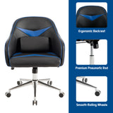 NNECW Adjustable Swivel Office Armchair with Massaging Cushion for Office Blue