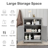 NNECW Storage Cabinet with Lamellar Doors and Shelf for Bathroom