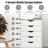 NNECW Chest of Drawers with 4 Swivel Wheels for Home and Office
