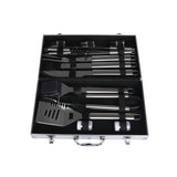 NNEIDS 18Pcs Stainless Steel Tool Set Outdoor Barbecue Utensil Aluminium Grill Cook