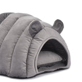 NNEIDS Pet Bed Comfy Kennel Cave Cat Beds Bedding Castle Igloo Round Nest Grey M