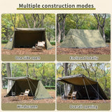 NNETM All-Season Hexagonal Camping Tent for 1-2 Persons - Army Green