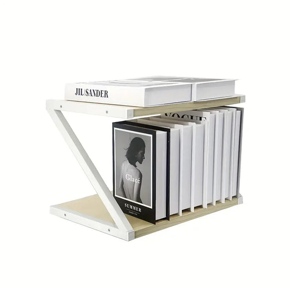 NNETM Beige Desk Study Table Storage Cabinet - Vertical Desktop Shelf & Rack