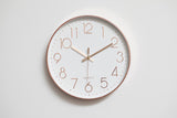 NNEDSZ Wall Clock Silent Non-Ticking Quartz Battery Operated Rose Gold
