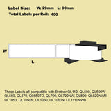 NNEIDS 12 Pack Alternative Standard Address White labels for Brother DK-11201 29mm x 90mm 400L