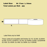 NNEIDS 24 Roll Alternative Multi-Purpose Address White Refill labels for Brother DK-11204 17mm x 54mm 400L