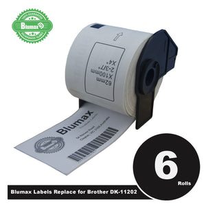 NNEIDS 6 Pack Alternative Shipping White labels for Brother DK-11202 62mm x 100mm 300L