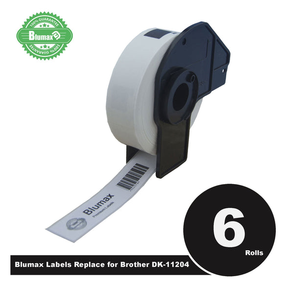 NNEIDS 6 Pack Alternative Multi-Purpose Address White labels for Brother DK-11204 17mm x 54mm 400L