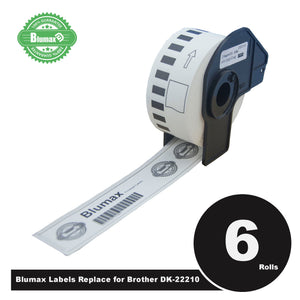 NNEIDS 6 Pack Alternative White labels for Brother DK-22210 29mm x 30.48m Continuous Length
