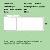 NNEIDS 24 Rolls Pack Alternative Shipping/Name Badge White Labels for Dymo #99014 54mm x 101mm 220L
