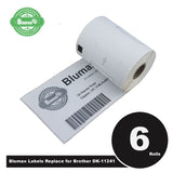 NNEIDS 6 Roll Alternative Large Shipping White Refill labels for Brother DK-11241 102mm x 152mm 200L