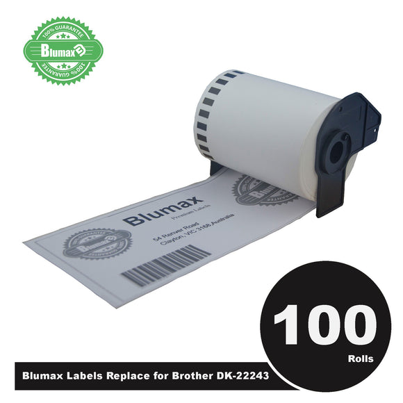 NNEIDS 100 Pack Alternative White labels for Brother DK-22243 102mm x 30.48m Continuous Length