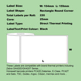 NNEIDS 100 Rolls Direct Thermal (Zebra) 104mm x 159mm 220L White labels