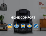 NNEDSZ Sofa Chair Recliner 360 Degree Swivel PU Leather Lounge 8 Point Heated