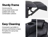 NNEDSZ Sofa Chair Recliner 360 Degree Swivel PU Leather Lounge 8 Point Heated