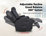 NNEDSZ Sofa Chair Recliner 360 Degree Swivel PU Leather Lounge 8 Point Heated