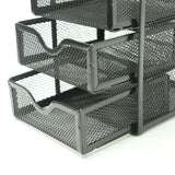 NNETM 4 Tier Mesh Desk Organizer with 3 Drawers - Efficient Desk Organization