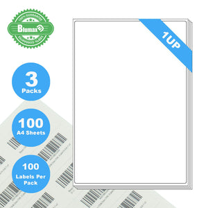 NNEIDS 300 Sheets A4 Format 1UP White Labels