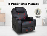 NNEDSZ Sofa Chair Recliner 360 Degree Swivel PU Leather Lounge 8 Point Heated