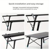 NNETM Adjustable Height Outdoor Aluminum Alloy Folding Table