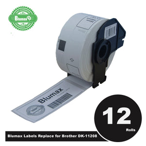 NNEIDS 12 Pack Alternative Large Address White labels for Brother DK-11208 38mm x 90mm 400L